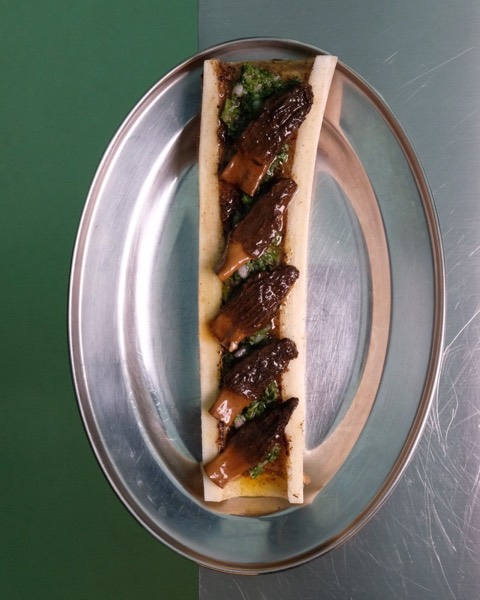 Bone Marrow with gremolata and morels
